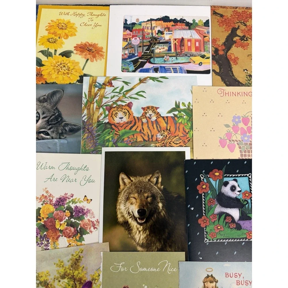 Vintage Thinking of You Cards Fronts ONLY Scrapbooking Crafts Lot of 50+